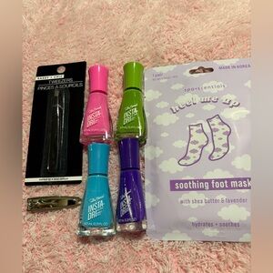 Sally Hansen Insta-Dri Nail Polish Set - Pink, Green, Blue, Purple